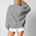thumbnail image 5 of Vivianyo HD Women's Over Size Drop Shoulder Quarter Zip Fall Sweatshirt, Womens Stand Collar Ribbed Cuff and Hem Solid Winter Pullover Tops for Loungewear, Women's Gray, Sizes S-2XL, 5 of 5