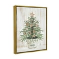 thumbnail image 4 of Rustic Seashell Christmas Tree Holiday Graphic Art Metallic Gold Framed Art Print Wall Art, 4 of 6