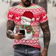 thumbnail image 1 of Camiseta de hombre Feliz Navidad alfabeto Santa 3d impreso manga corta cuello redondo pulóver ropa de hombre de gran tamaño camisetas de dibujos animados, 1 of 4