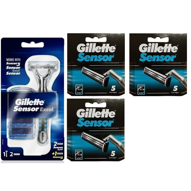 Gillette Sensor Excel Razor w/ 3 Cartridges + Gillette Sensor 5 Ct