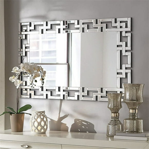 LUVODI 70x100cm Large Modern Accent Mirror, Beveled Edge, Wall Mount, LivingRoom, Hallway Decorative Mirror