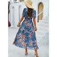 thumbnail image 6 of YNIQUE Women's Casual Dress Deep V-Neck Short Sleeve Chiffon Elegant Long Dresses, 6 of 7