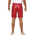 thumbnail image 3 of Pantalones cortos de cuero sintético INSPIRE CHIC para hombres, pantalones cortos de hip hop, motocicleta, fiesta y disco, 38 rojo, 3 of 6