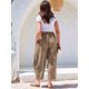 thumbnail image 5 of Pantalones Palazzo Harem Informales Holgados con Cordón para Mujer, para Verano, Playa, Viajes, Vacaciones, con Bolsillos. Caqui S, 5 of 6