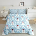 thumbnail image 2 of Manfei Christmas Snowman 3 Pieces Queen Comforter Set,Merry Christmas Ultra Soft Bedding Sets,Cartoon Bowknot Bedding Comforter Set,Luxury Kids Bedroom Decor,Reversible, 2 of 8
