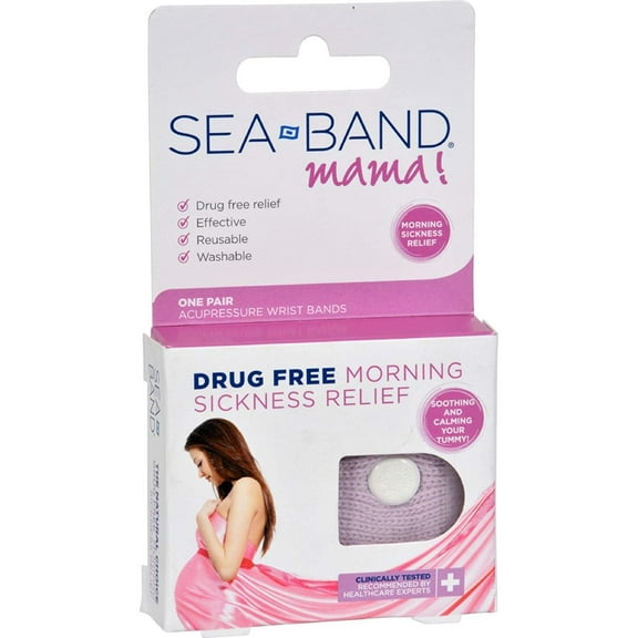 Sea-Band Mama! Acupressure Wristband For Morning Sickness Relief, 2 Ct, 4-Pack