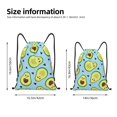 thumbnail image 2 of Xecao Avocado and Hearts Pattern Sports Drawstring Backpack - String Swim Gym Bag with Wet Proof Pocket for Women&Men-Medium, 2 of 6