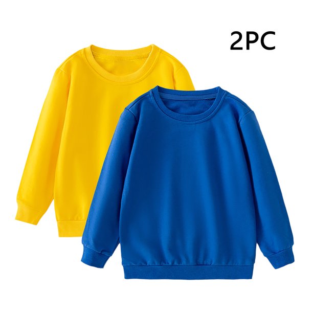 Cowsor Unisex Kids Solid Cotton Thin Pullover 2PC Sweatshirt T-Shirt Toddler Baby Crewneck Long Sleeve Tshirts Tops Blouse