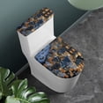 thumbnail image 2 of HELLHERO Keep Dust Stain Elastic Fabric Toilet Cover Set Elastic Bottom Cozy Toilet Lid Seat Cover Set Fits All Toilet Shapes for Bathroom Home, 2 of 7