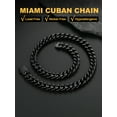 thumbnail image 6 of U7 Mens Cuban Necklace Black Miami Curb Link Chain 12mm 22inch Chunky Stainless Steel Necklace Hip Pop Jewelry Gift, 6 of 8