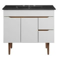thumbnail image 2 of Modway Harvest Modern Wood/Ceramic Bathroom Vanity in Gray/Black, 2 of 8