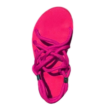 

Women s Sandals Summer Flat Braided Rope Sandals Beach Shoes