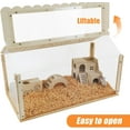 thumbnail image 6 of 31inch Hamster cage Wooden with Acrylic, Dwarf Hamster cage, Small Animal Habitat with Openable Top, Mouse cage for Guinea Pigs, Chinchillas, Gerbil, Syrian Hamster (31inch), 6 of 9