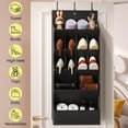 thumbnail image 2 of Organizador de zapatos Mefirt para colgar sobre la puerta, 15 bolsillos grandes, negro, 2 of 7