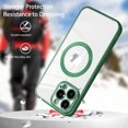 thumbnail image 2 of Magnetic Clear Case for iPhone 14 Pro Max 6.7 Inch 2022, Electroplated Magnetic Clear Slim Case for Women and Men [Military Drop Protection] Tempered Screen Protector(Green), 2 of 11
