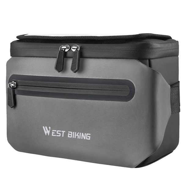 Bolsa Para Manillar De Bicicleta Bolsa de cuadro frontal de bicicleta de 4L, bolsa plegable impermeable para alforja de bicicleta, cremallera doble
