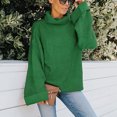 thumbnail image 4 of JINMGG 2024 Fall Winter Plus Size Sweaters for Women Clearance,Women Fashion Solid Color High Neck Long Sleeve Knitted Sweater Loose, 4 of 9