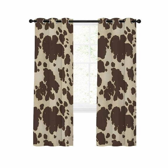 Brown Beige Blackout Curtains 84 Inches Long for Bedroom, Modern Animal Texture Abstract Thermal Insulated Room Darkening Black Out Window Curtain Panels Grommet Drapes for Living Room