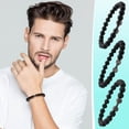 thumbnail image 1 of Set de pulseras negras para hombres y mujeres - Cuentas de piedra natural - Pulsera redonda unisex - Escarchada y piedra volcánica - 1 cuerda, 1 of 4