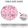 thumbnail image 6 of Elastic edge tablecloth with floral printed polyester, fits round tables 44-52 inch, stain-resistant, extra large edition, 6 of 7