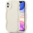 thumbnail image 2 of for iPhone 11 Case 6.1 Inch Curly Wave Frame Phone Case Cute Design Color Aesthetic Phone Case Soft TPU Shockproof Protective Bumper Case Cover for Girls, Beige, 2 of 14