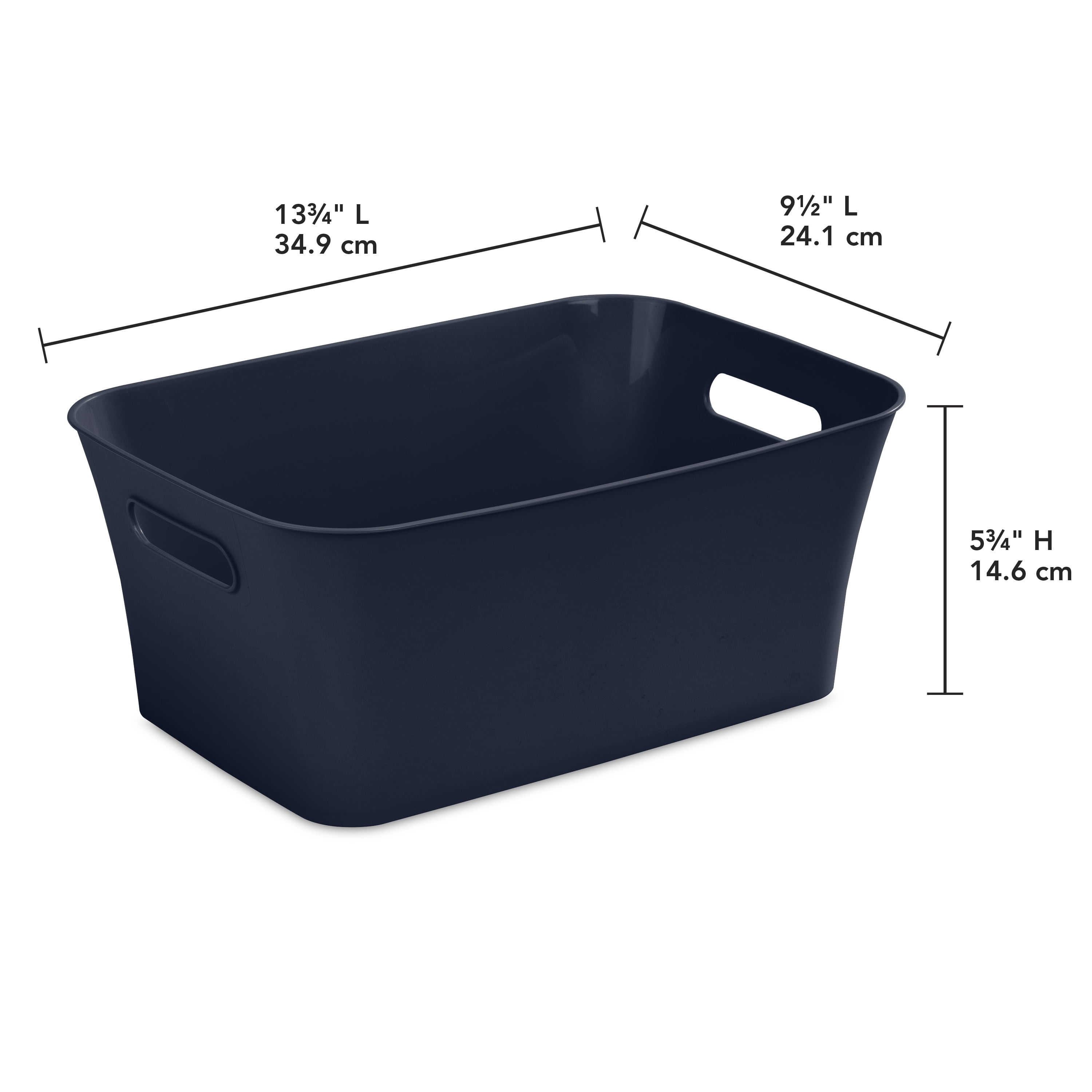 Mainstays Medium Bin Plastic, Blue Cove