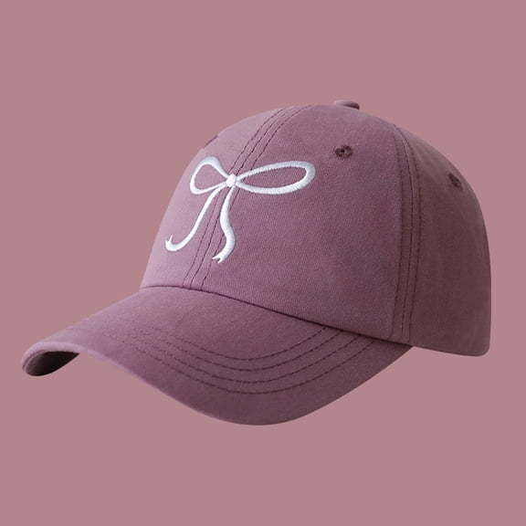 The Female Bow Baseball Cap Is Cute And . The Cap Is Versatile And Has A Soft Top Leisure Purple - One Size