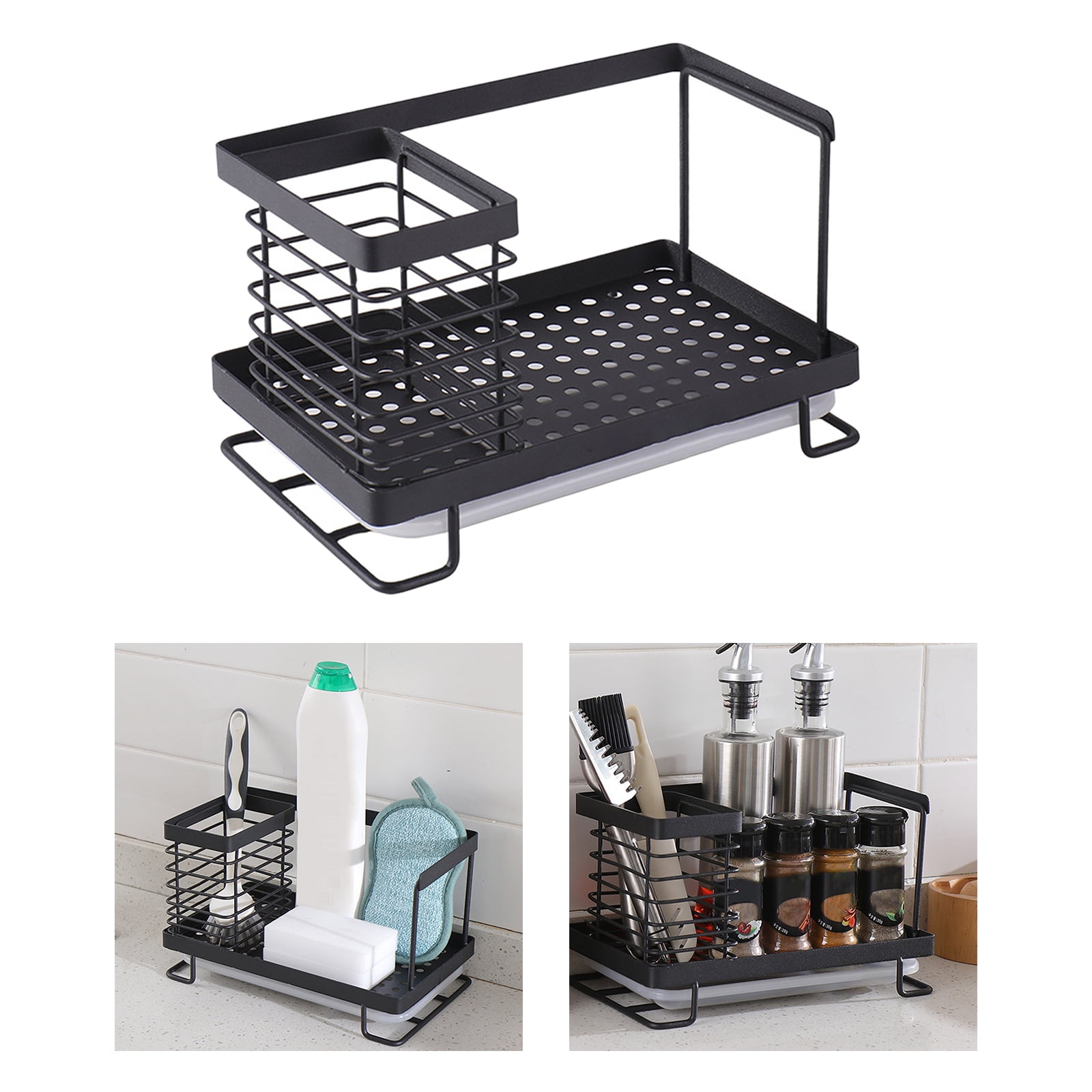 Fiocias Stainless Steel Dish Drying Rack Rustproof Toothbrush Holder for Cabinet Counter