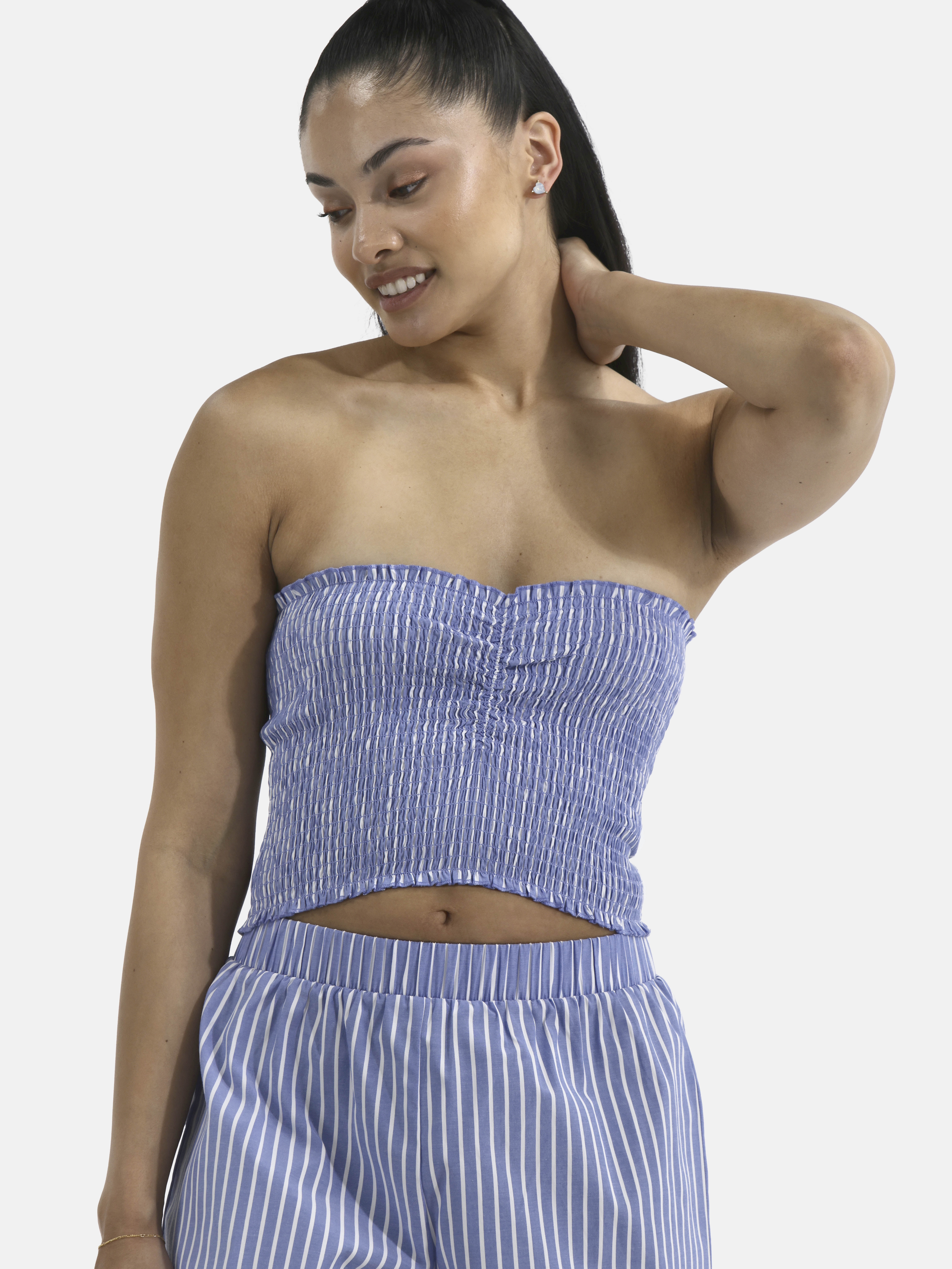 No Boundaries Smocked Tube Short Set, Women's