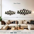 thumbnail image 3 of Elephant Stock Gradient Geometric Cubes Wall Art - Horizontal Multi Panel Canvas - Living Room Wall Decor - Abstract Multi Panel - Black And Gray Decor - 42" x 19", 3 of 4