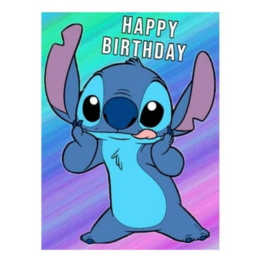 Stitch Happy Birthday Edible Image Cake Topper For Your Quarter Sheet Cake By TNCT