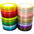 thumbnail image 2 of Haobase Satin Ribbon, 10mm × 22m Double Sided Polyester Gift Wrapping Ribbon for Crafting Xmas Valentine Bouquets DIY Sewing Project Cake Wedding Party Decoration, 2 of 4