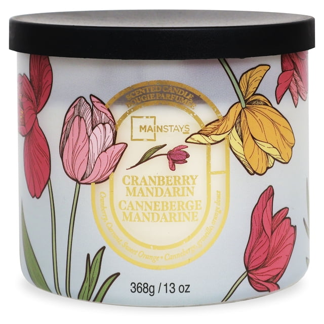 Mainstays 3-Wick Candle Cranberry Mandarin Fragrance, 13-Ounce