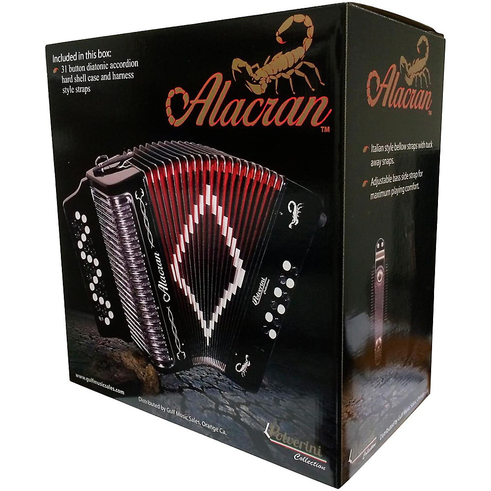 Alacran Accordion AL3112 Black with Case GCF