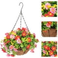thumbnail image 6 of Artificial Flowers in Basket Artificial Hanging Baskets with Flowers Coconut Lining Basket Hanging Daisy Plant with Hook, 6 of 6