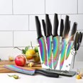 thumbnail image 3 of Rainbow Knife Set,Marco Almond KYA35 14 PCS Kitchen Knife Set,Titanium Coating for Anti-rusting, Super Sharp Cutlery Knife Set with Acrylic Stand,Stainless Steel, 3 of 7