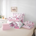 thumbnail image 6 of Manfei Coquette Bow Gift 7-Piece Bedding Comforter Set For Kids,Pink Cupcake Bow Boot King Bedding Sets For Girls,Pink Reversible, 6 of 7
