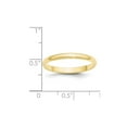 thumbnail image 3 of 10k Yellow Gold 2.5mm Plain Classic Dome Wedding Band Ring Size 6.5, 3 of 4
