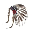 thumbnail image 2 of Tocado indio nativo americano ajustable para fiestas temáticas, para hombres y mujeres Marrón, 2 of 8