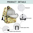 thumbnail image 4 of Multicolor Cat and Flower Yellow Pattern Cute School Backpack Bag for School with Padded Back and Adjustable Shoulder Straps 15.25"x11.5"x5.25", 4 of 5