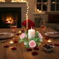 thumbnail image 4 of AURIGATE Artificial Rose Candle Rings Wreaths,Rose Garland for Pillar Candleholders Wedding Centerpiece Party Home Table Decor,Valentine's Day Atmosphere Maker, 4 of 6