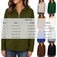 thumbnail image 4 of Lcziwo Quarter Zip Sweatshirt for Women Long Sleeve Oversized Casual Hoodies Y2K Fall Winter Fashion Pullover with Pockets Khaki,XXL, 4 of 7