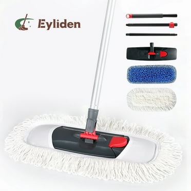 Eyliden Microfiber Dust Flat Mop for Hardwood Floors with a Extra Chenille Refill, Dry & Wet