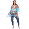 thumbnail image 4 of White Mark Caftan Court pour Femmes avec Encolure à Nouer, 4 of 6