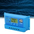 thumbnail image 1 of Régulateur Solaire PWM LCD Paramètre d'Affichage Réglable 2 USB Régulateur Solaire Bleu 12V 24V pour Différents Types de Batteries, 1 of 8