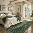 thumbnail image 4 of Lahome Decor Floral Area Rug 5x7, Machine Washable Rugs for Entryway, Non Slip Rug with Vintage Printed, Low Pile Carpet for Living Room Kitchen Bedroom Home, Green, 4 of 9
