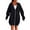 AG07_Black, variant on Women's Zip Up Hoodies Oversized Solid Color Long Tunic Sweatshirts Casual Fall Jacket Coat with Pockets Mint Green L