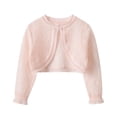 thumbnail image 2 of WQNVRNR Girls Button Cardigan- Long Sleeve Lightweight Fashion Cute Fall Casual Tops Pink Size 3, 2 of 7