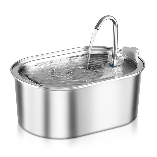 Dispensador de agua para mascotas de acero inoxidable, grifo de pasarela, alimentador de agua para gatos y perros