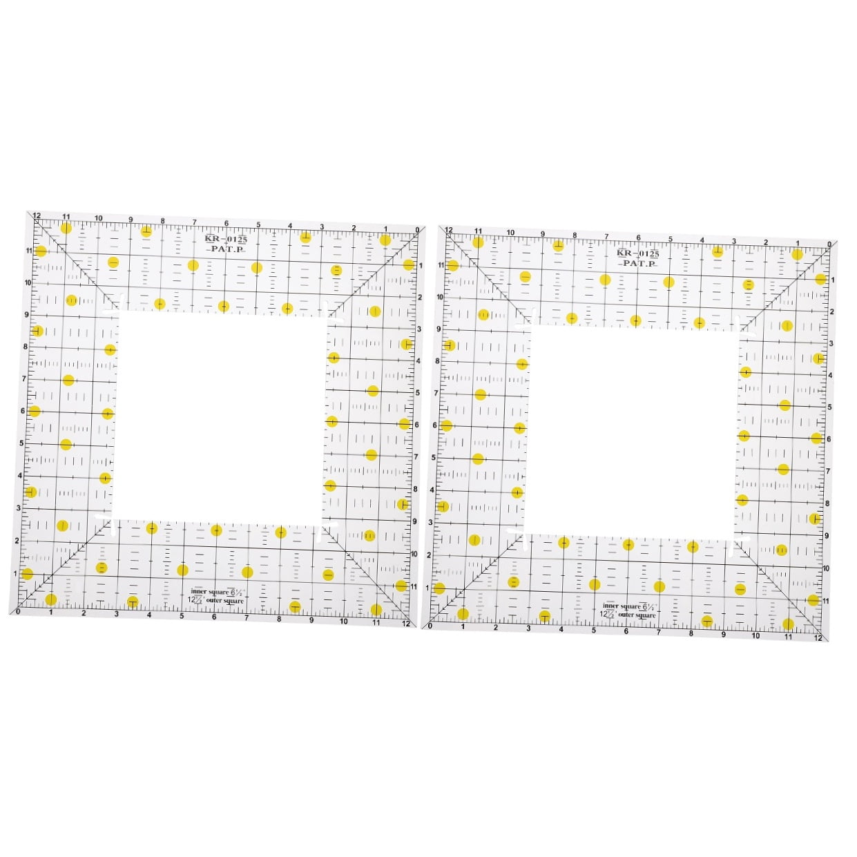 Hemoton 2 pcs  Hollow Quilting Ruler Patchwork Tailor Ruler Fabric Ruler DIY Sewing Supply